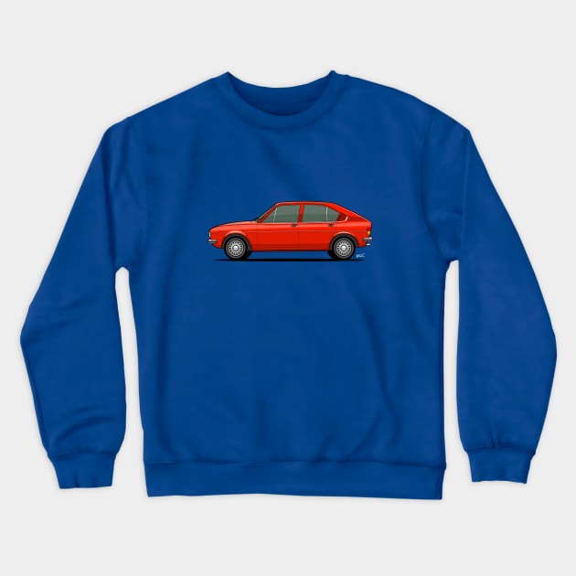 Alfasud side profile drawing - Red Crewneck Sweatshirt by RJW Autographics